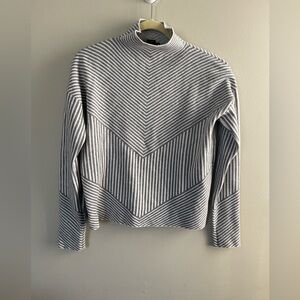 CYNTHIA ROWLEY Brown Cream Stripe
Long Sleeve High Neck Knit Sweater